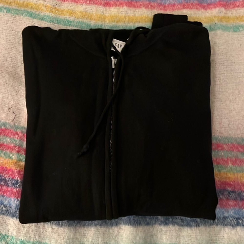 GAP wool blend zip cardigan with hood